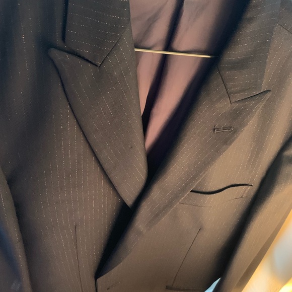 For Glory Black & Gold Leaf Pinstriped Suit - Picture 5 of 8